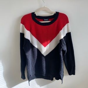 Red, black & white sweater